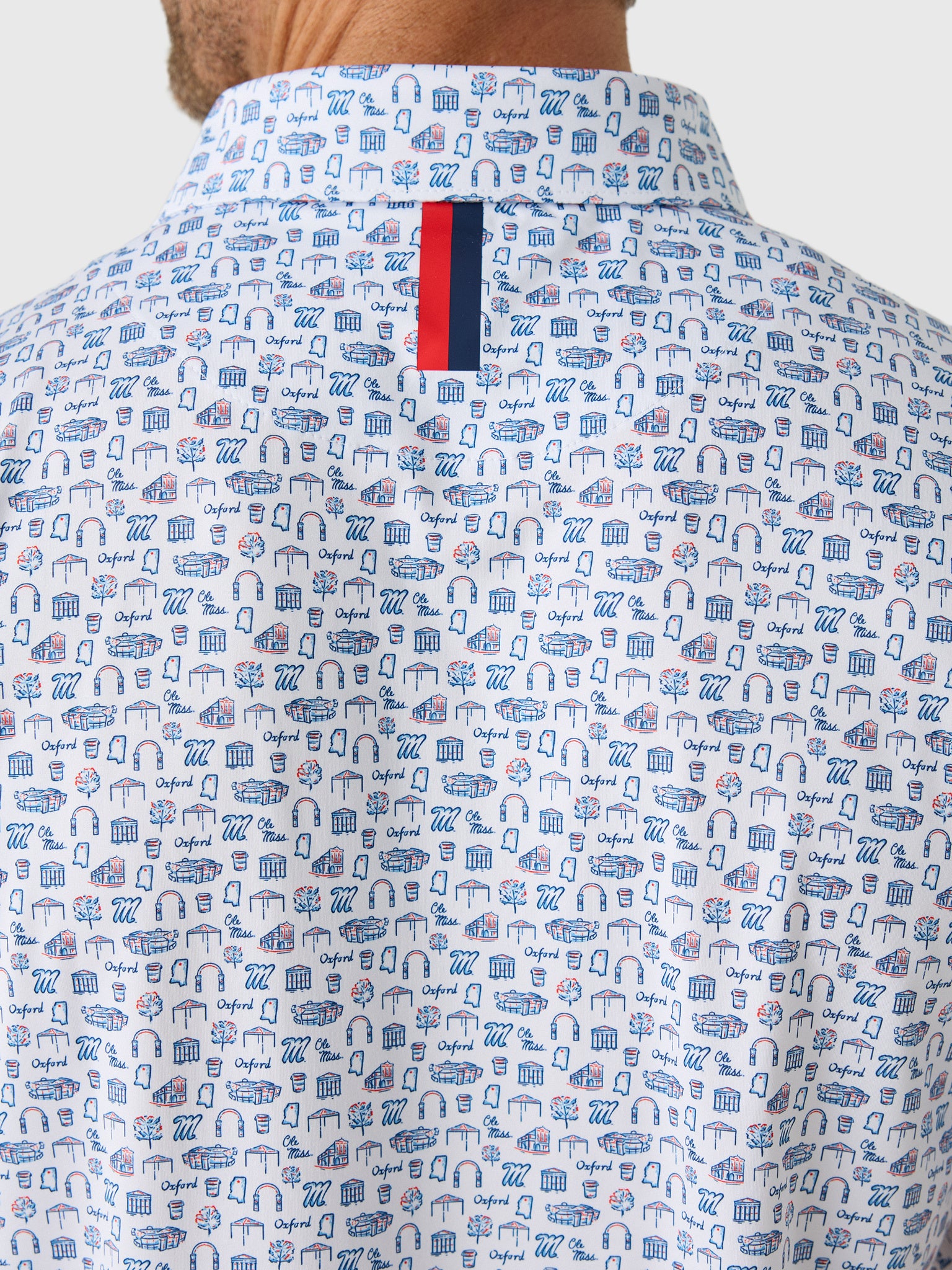 Rhoback Men's The Ole Miss College Town Polo - Saint Bernard