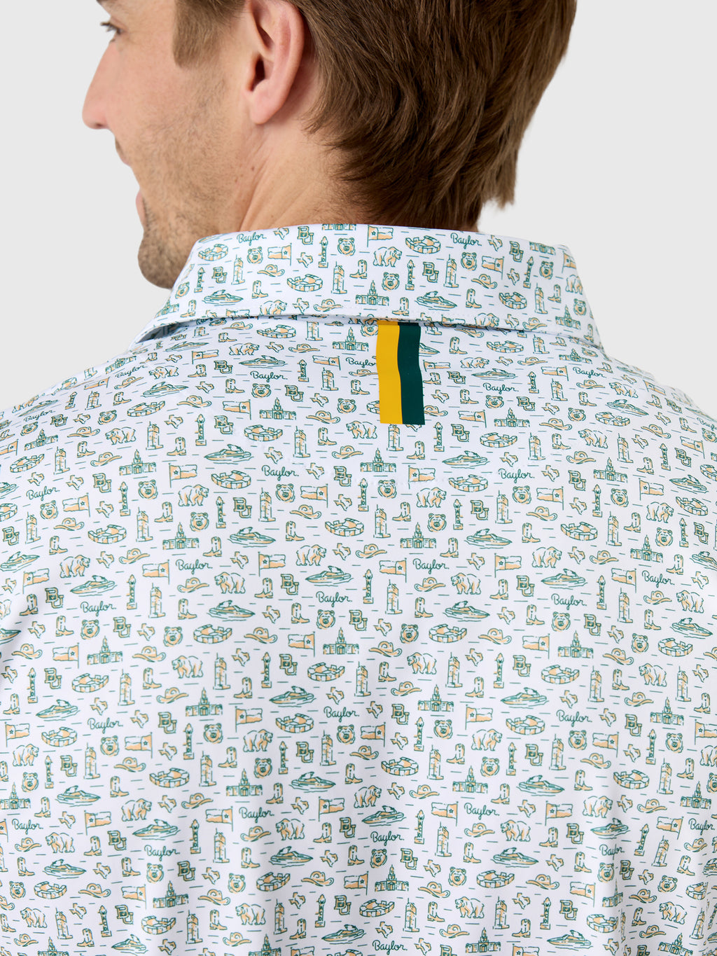 Rhoback Men's The Baylor College Town Polo - Saint Bernard