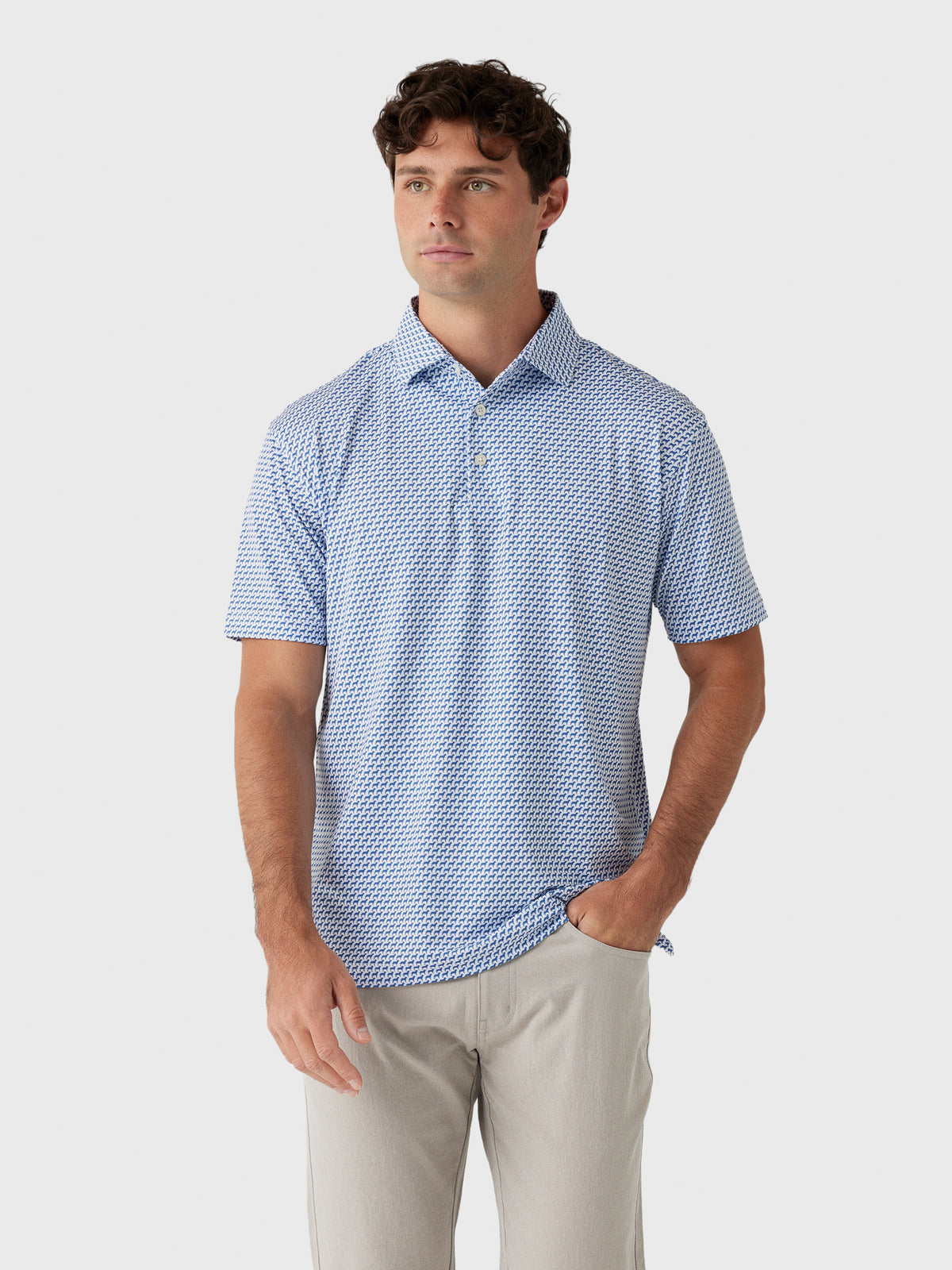 Rhoback Men's The Tail Wagger Performance Polo - Saint Bernard