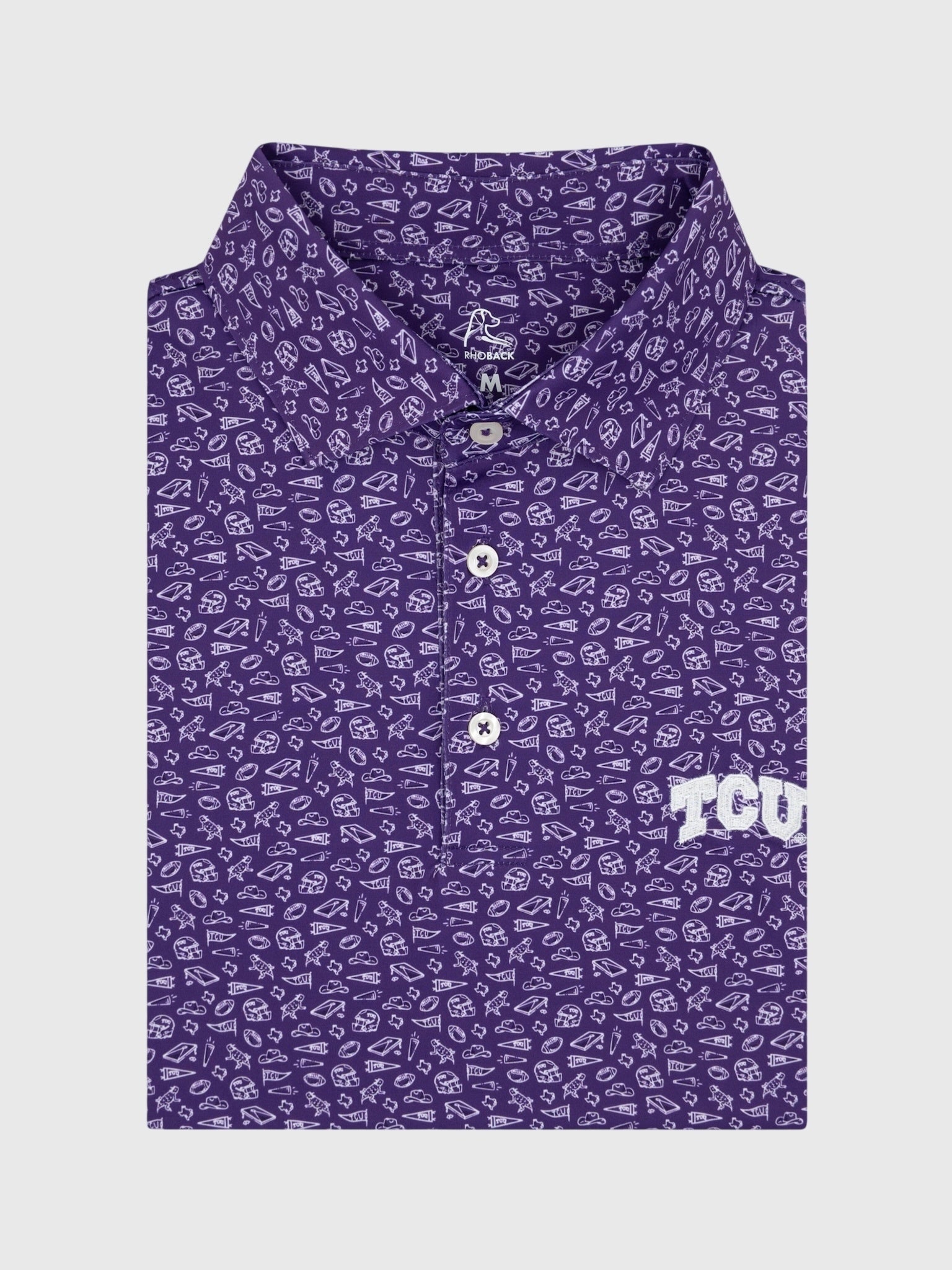 Rhoback Men's The TCU Gameday 2.0 Collegiate Polo - Saint Bernard