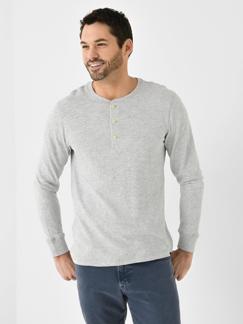 Faherty Brand Men's Sunwashed Slub Henley - Saint Bernard