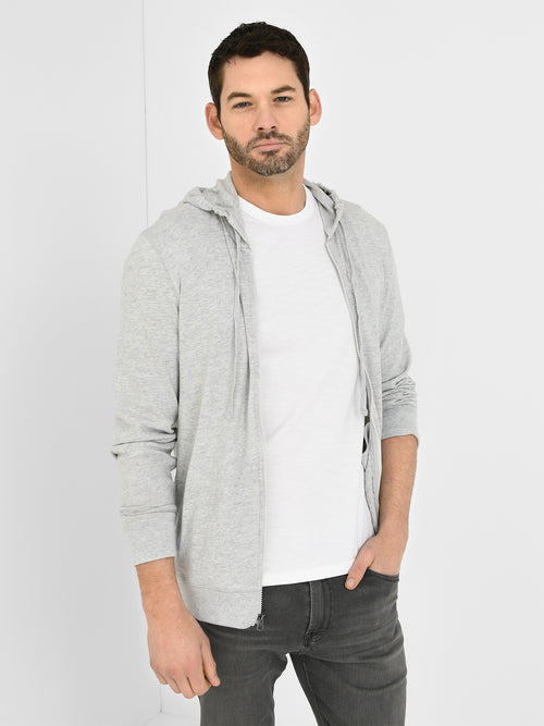 Faherty Brand Men's Sunwashed Slub Zip Hoodie