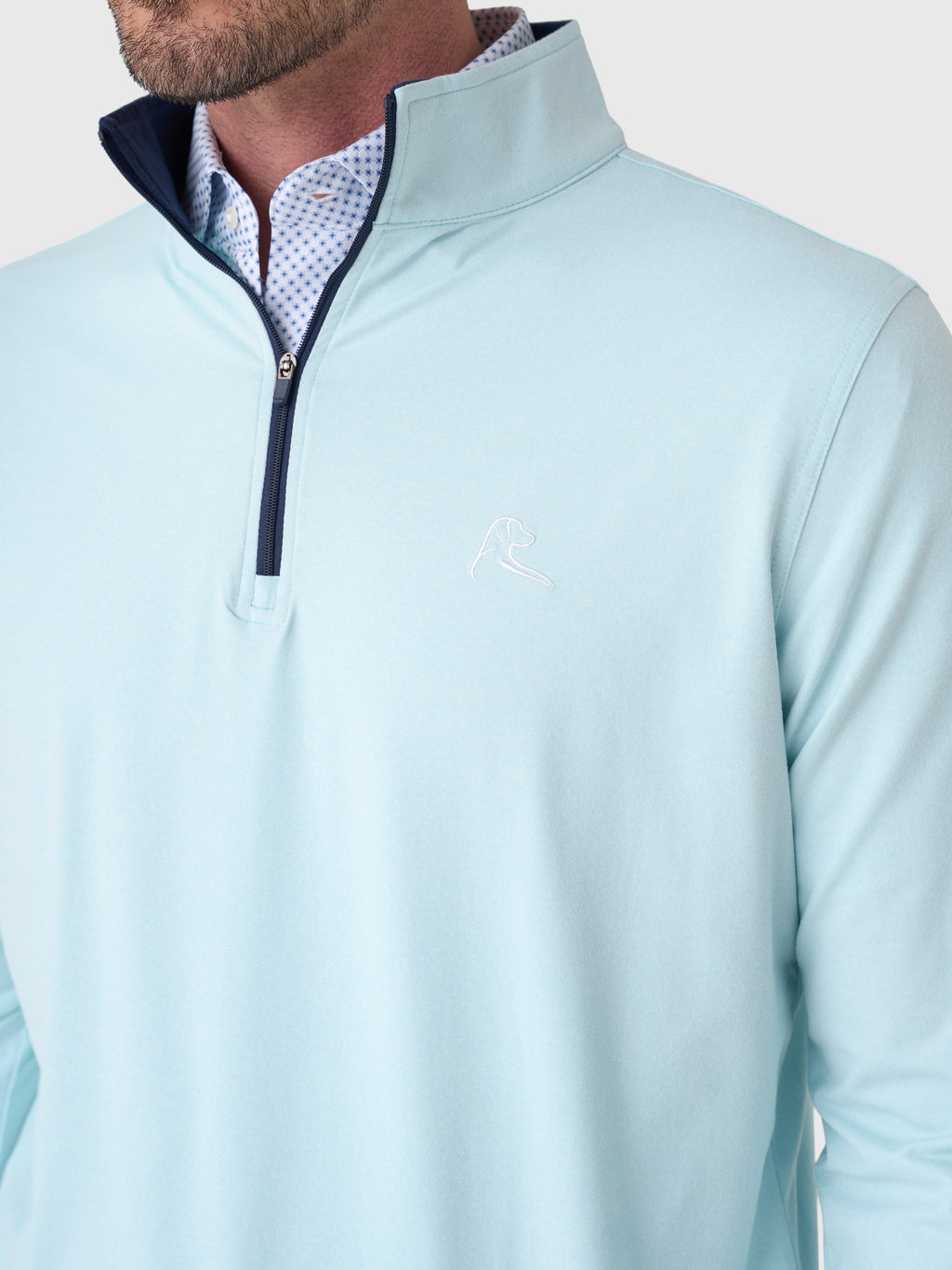 Rhoback Men's Heather Performance Quarter-Zip - Saint Bernard