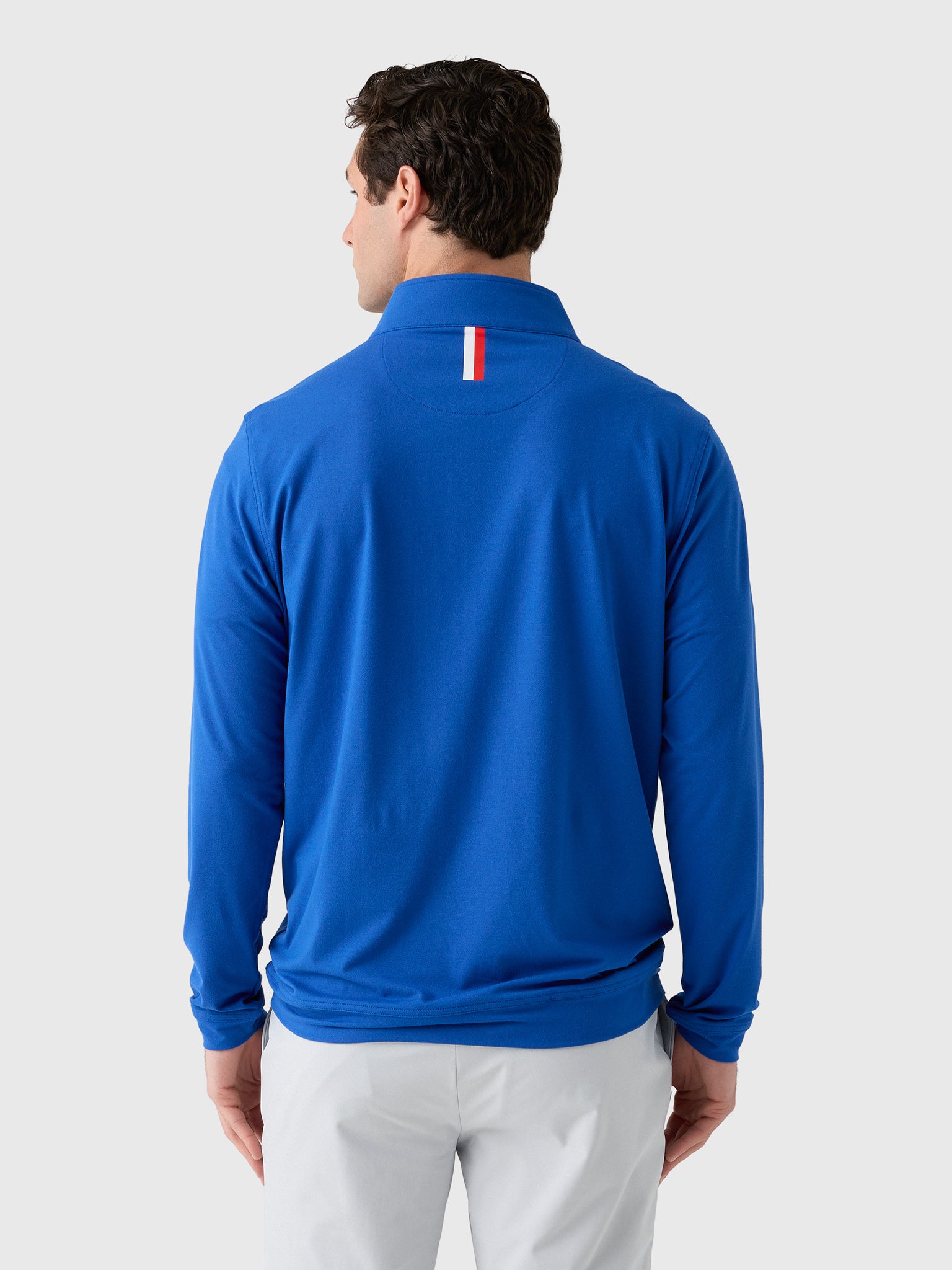 Rhoback Men's Solid Southern Methodist University Collegiate Quarter-Zip - Saint Bernard