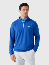 Rhoback Men's Solid Southern Methodist University Collegiate Quarter-Zip - Saint Bernard