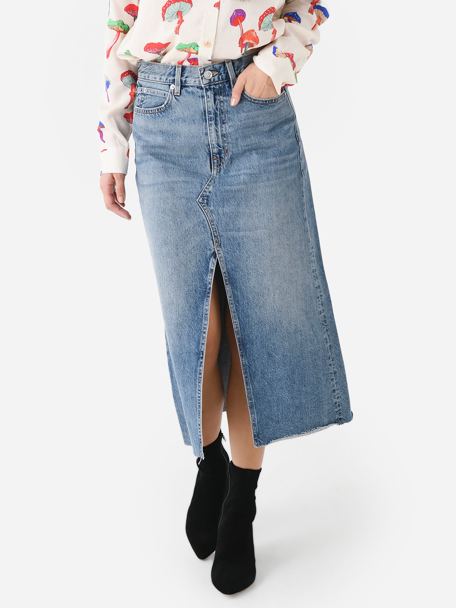 SLVRLAKE Women's Midi Skirt - Saint Bernard