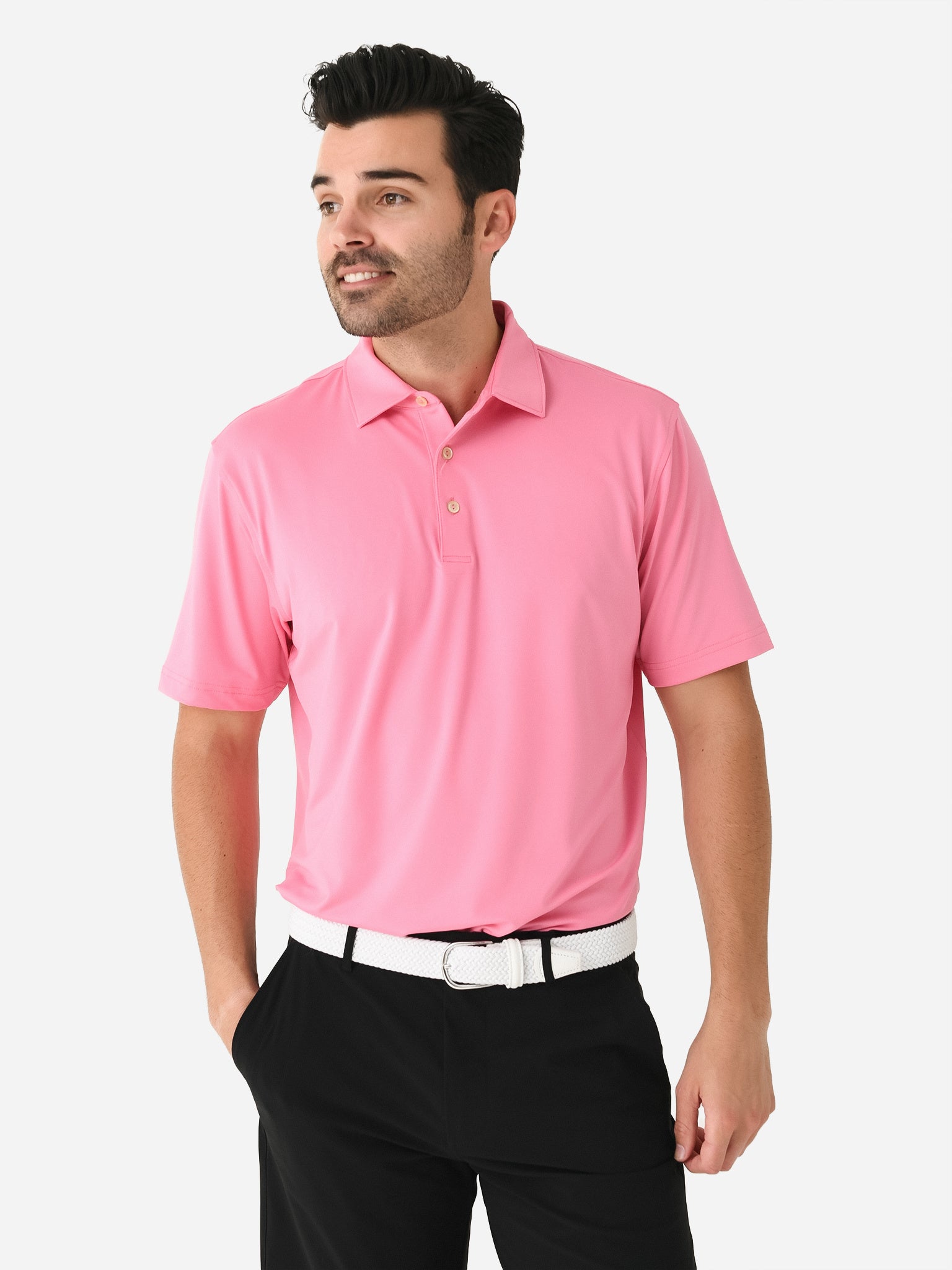 Peter Millar Crown Sport Men's Solid Performance Jersey Polo - Saint Bernard