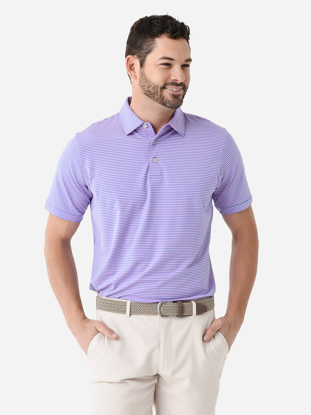 Peter Millar Crown Sport Men's Hales Performance Jersey Polo - Saint Bernard