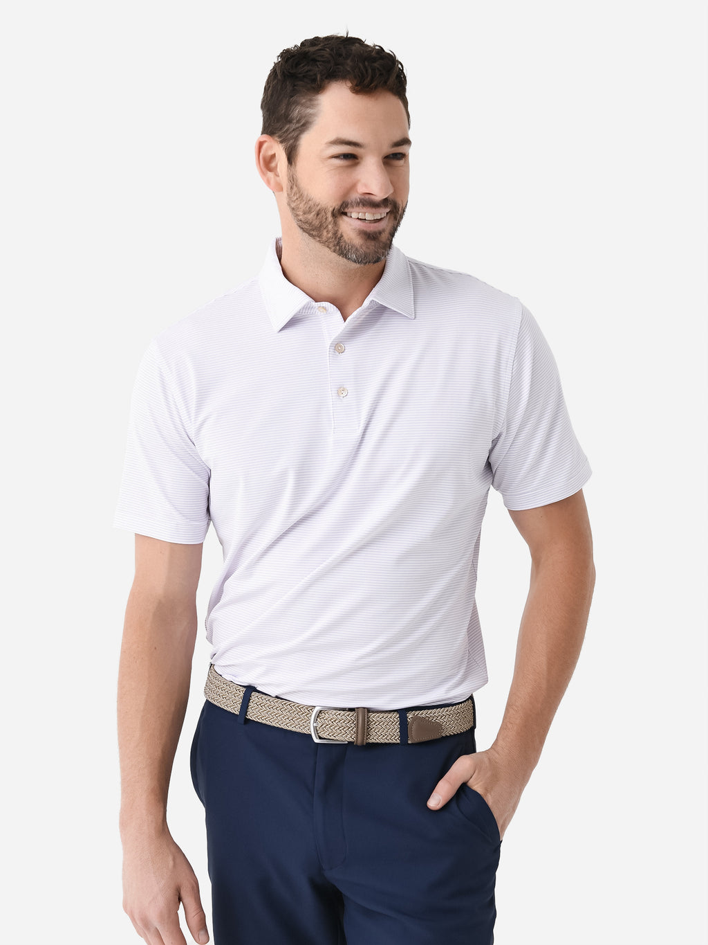 Peter Millar Crown Sport Men's Halford Performance Jersey Polo - Saint Bernard