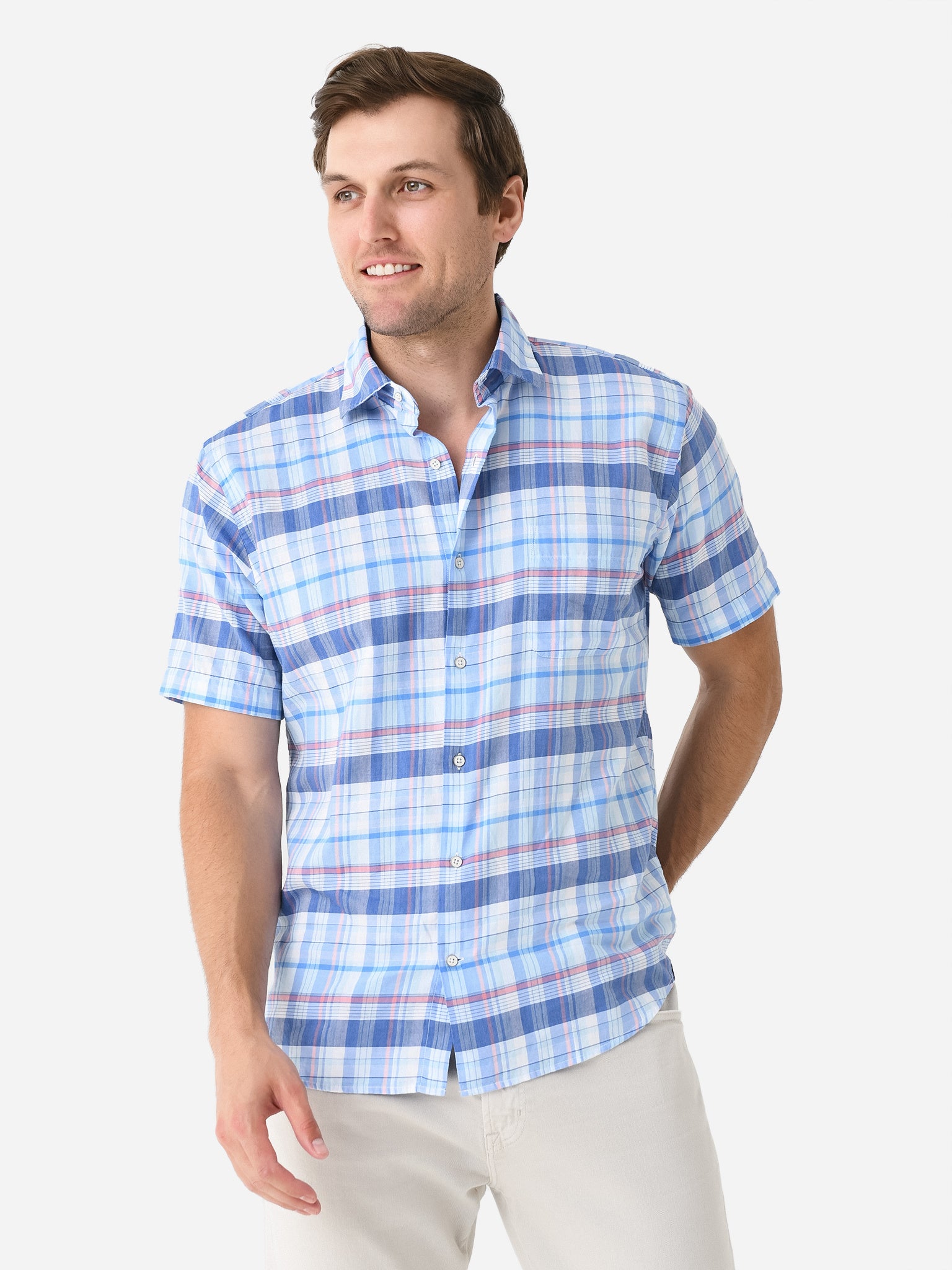 Peter Millar Crown Men's Casa Marina Cotton Sport Shirt - Saint Bernard