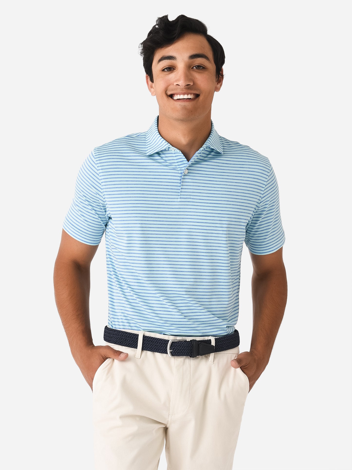 Peter Millar Crown Crafted Men's Miles Performance Jersey Polo - Saint Bernard