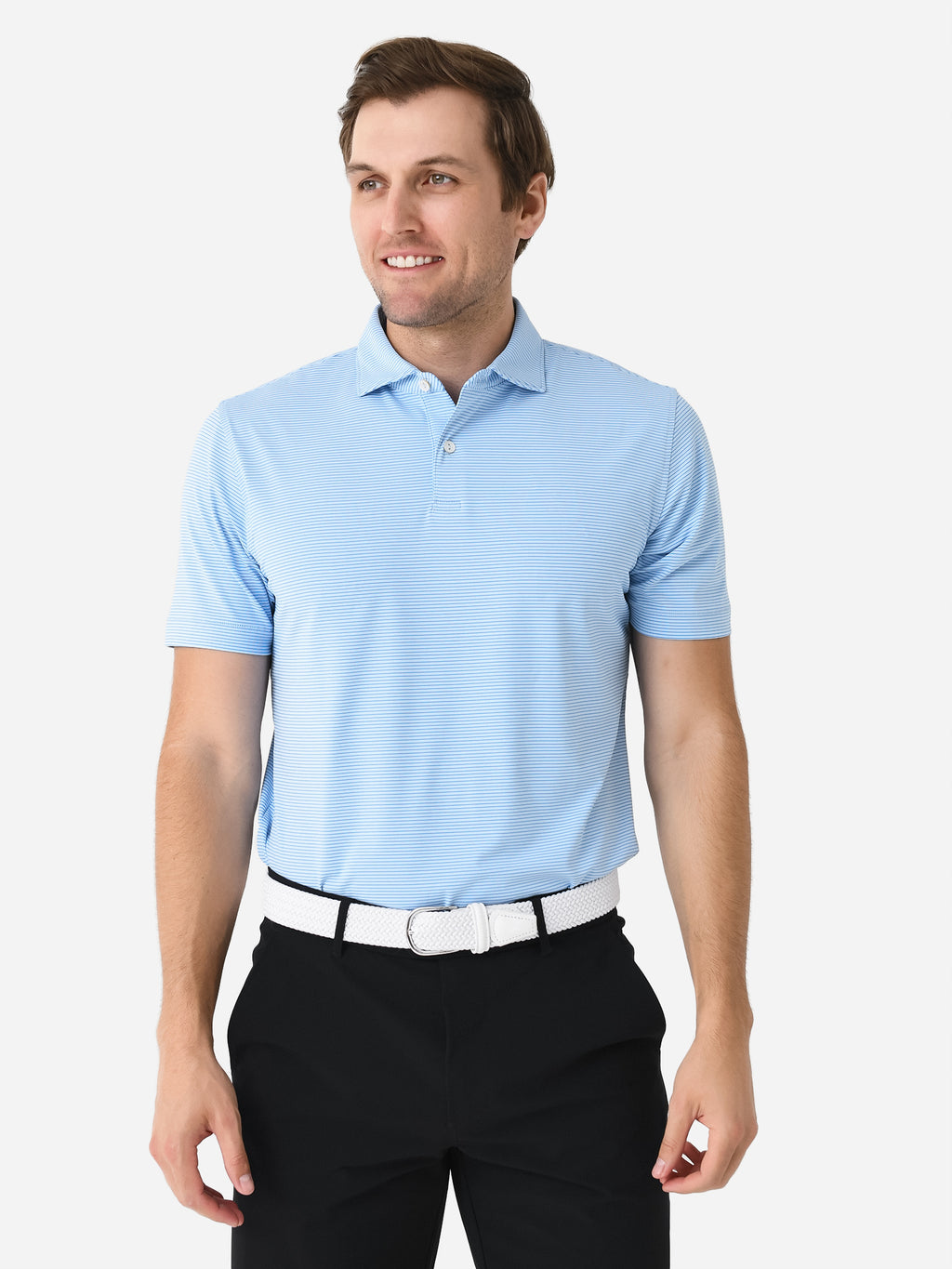Peter Millar Crown Crafted Men's Indigo Performance Jersey Polo - Saint Bernard