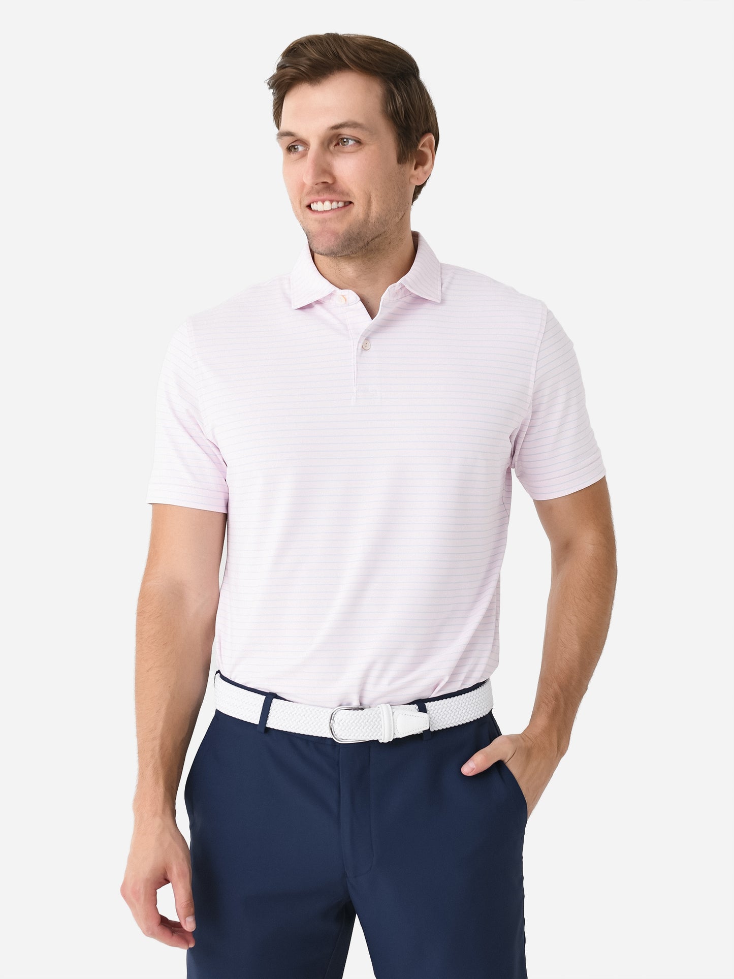 Peter Millar Crown Crafted Men's Duet Performance Jersey Polo - Saint Bernard