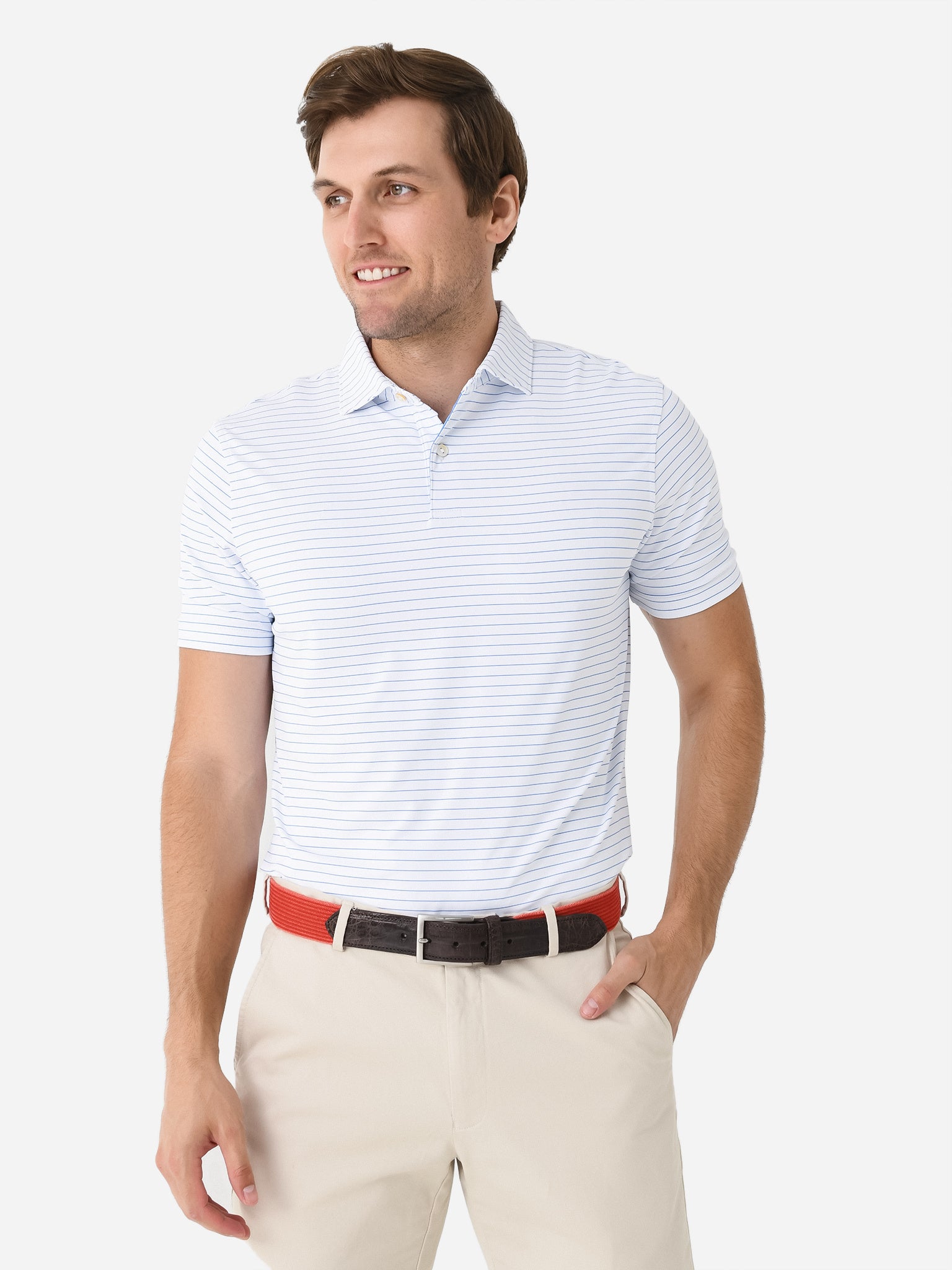 Peter Millar Crown Crafted Men's Duet Performance Jersey Polo - Saint Bernard