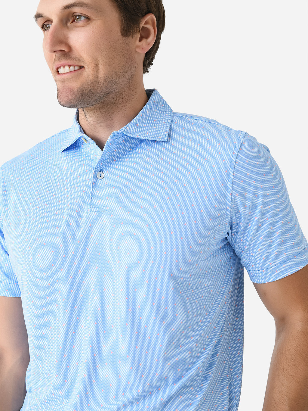 Peter Millar Crown Crafted Men's Watkins Performance Jersey Polo - Saint Bernard