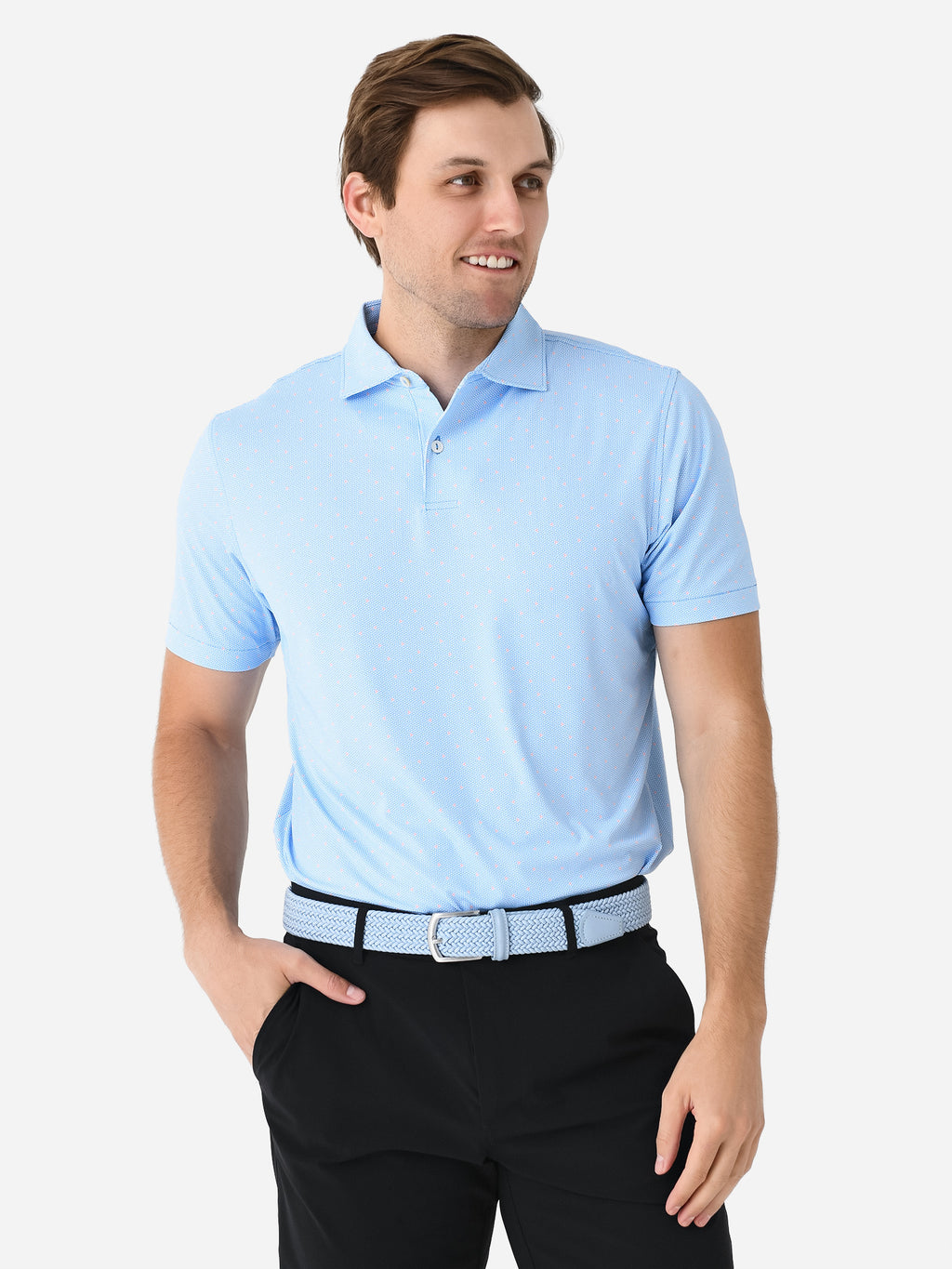 Peter Millar Crown Crafted Men's Watkins Performance Jersey Polo - Saint Bernard