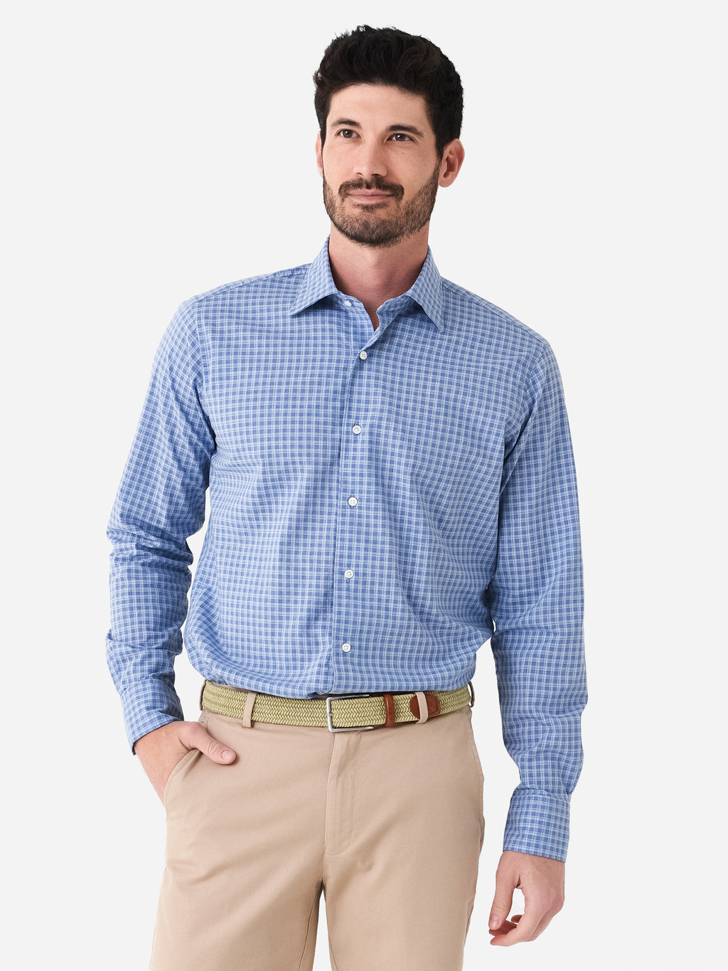 Peter Millar Crown Crafted Men's Cashel Cotton Sport Shirt - Saint Bernard