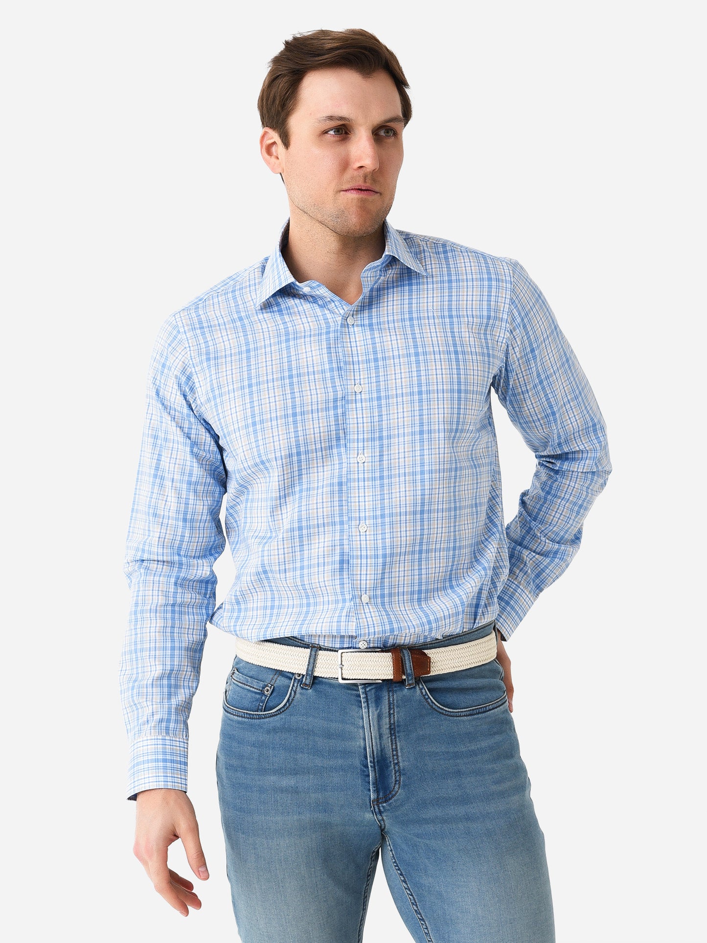 Peter Millar Crown Crafted Men's Beechers Cotton Sport Shirt - Saint Bernard