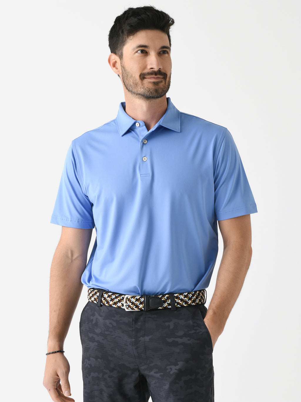 Peter Millar Crown Sport Men's Solid Performance Jersey Polo - Saint Bernard