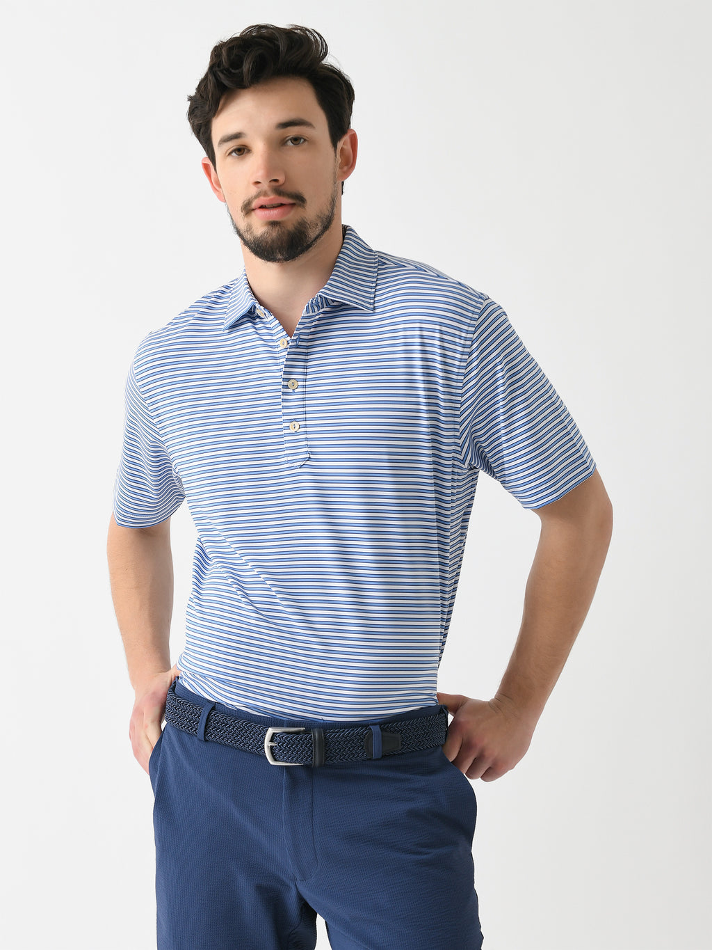 Peter Millar Crown Sport Men's Empire Performance Jersey Polo - Saint Bernard