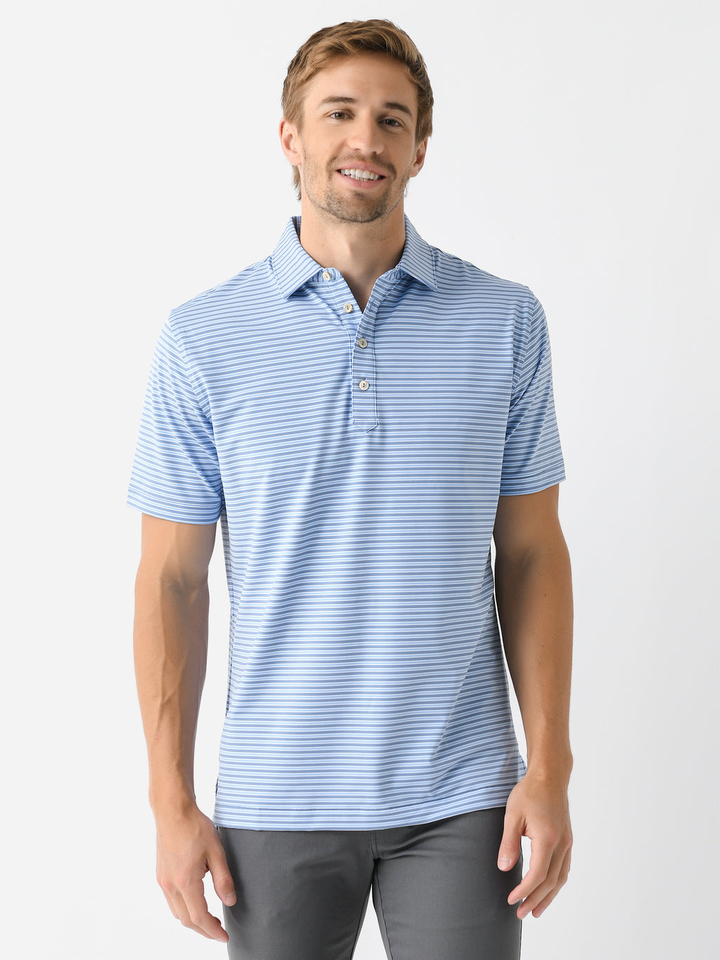 Peter Millar Crown Sport Men's Empire Performance Jersey Polo - Saint Bernard