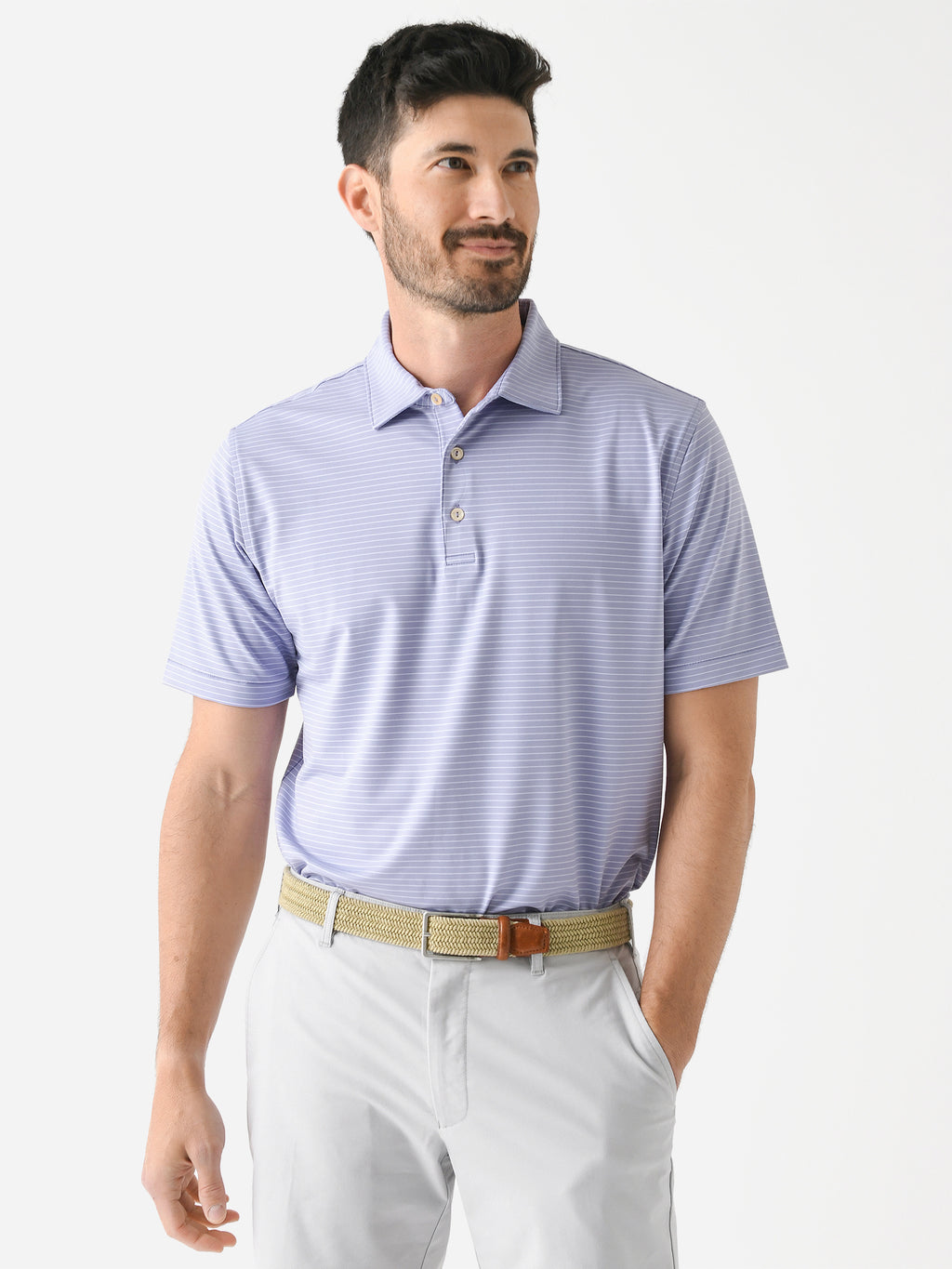 Peter Millar Crown Sport Men's Hemlock Performance Jersey Polo - Saint Bernard