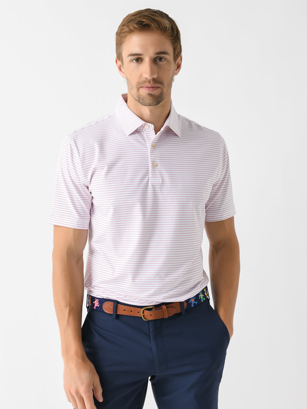 Peter Millar Crown Sport Men's Hemlock Performance Jersey Polo - Saint Bernard
