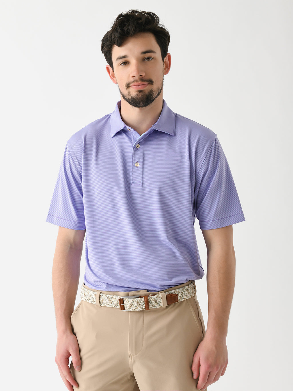 Peter Millar Crown Sport Men's Jubilee Stripe Performance Polo - Saint Bernard