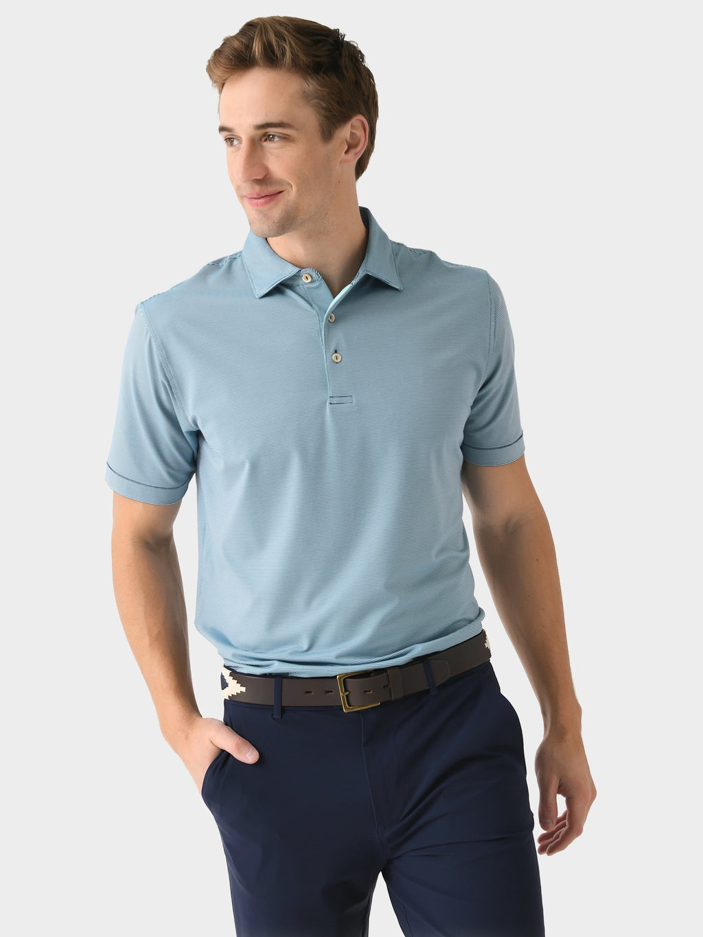 Peter Millar Crown Sport Men's Jubilee Stripe Performance Polo - Saint Bernard