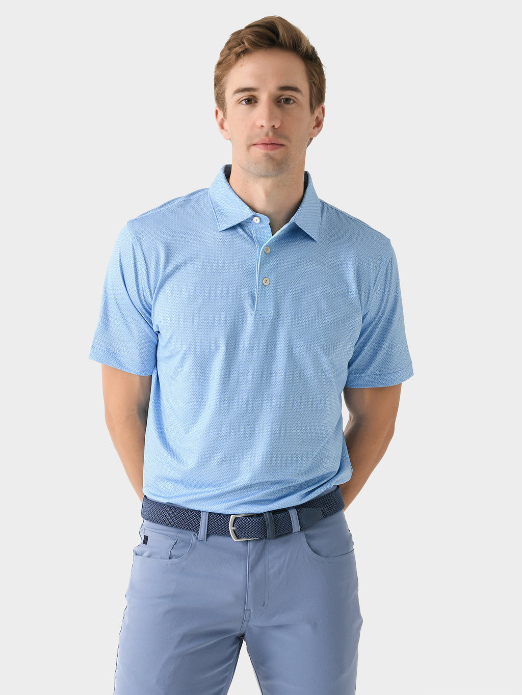Peter Millar Crown Sport Men's I'll Have It Neat Performance Jersey Polo - Saint Bernard