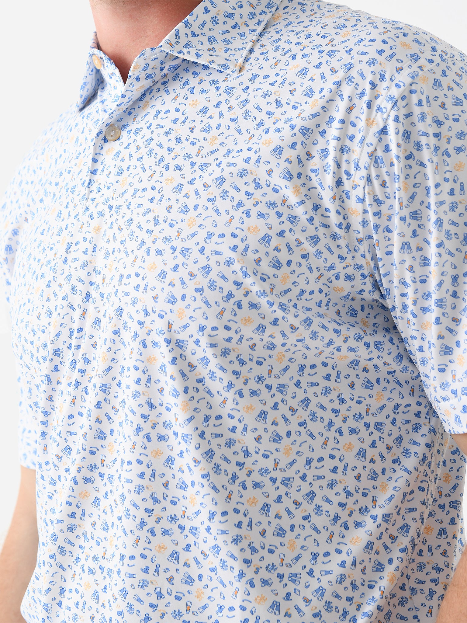 Peter Millar Crown Sport Men's Featherweight Sea For Yourself Polo