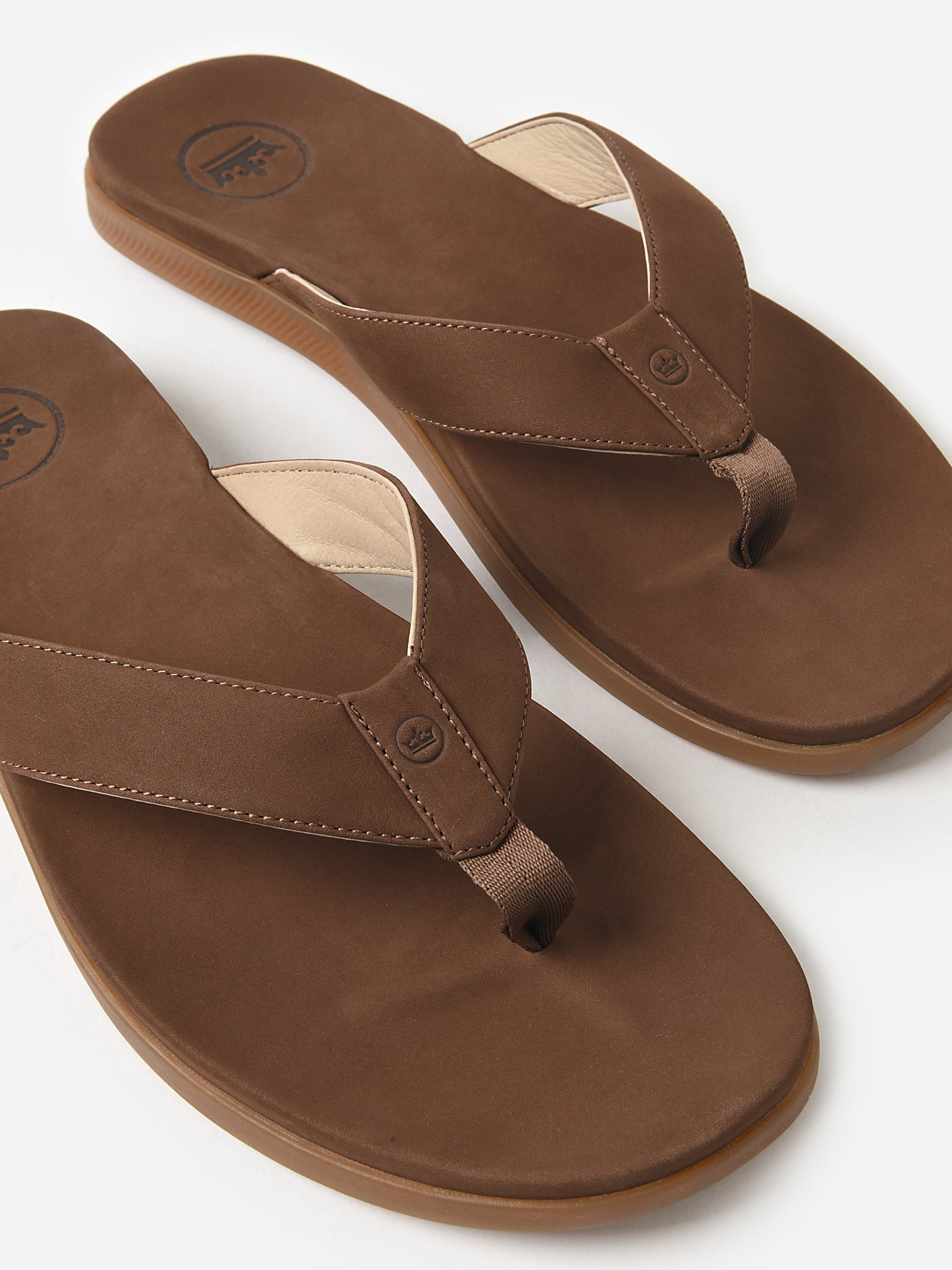 Peter Millar Seaside Men's Hyperlight Slide Nubuck Flip Flop - Saint Bernard