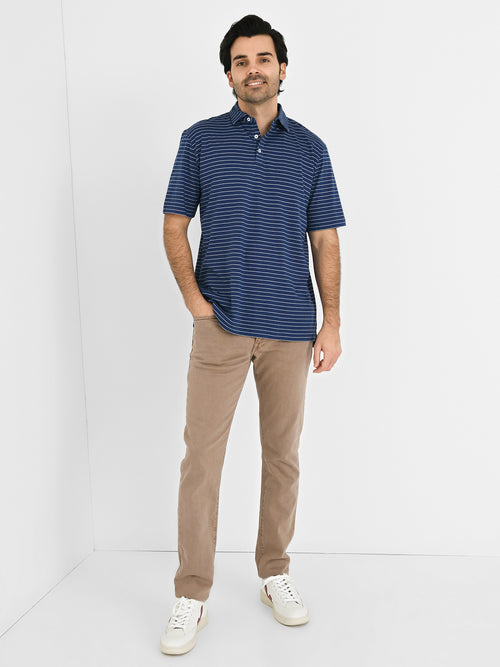 Peter Millar Crown Comfort Men's Harp Stripe Cotton Polo