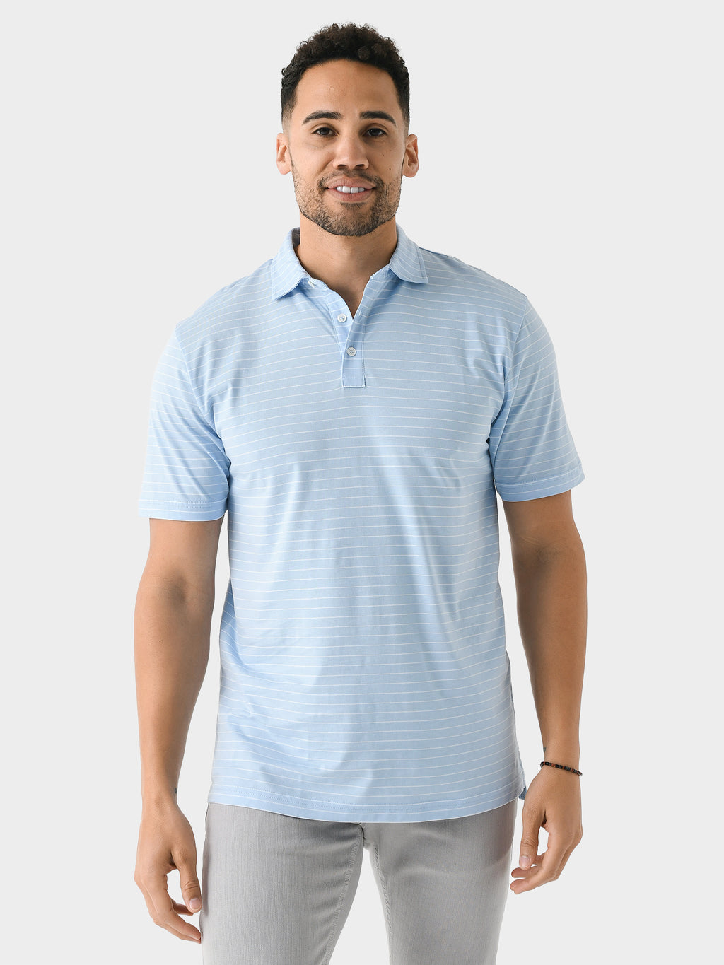 Peter Millar Crown Comfort Men's Harp Stripe Cotton Polo - Saint Bernard