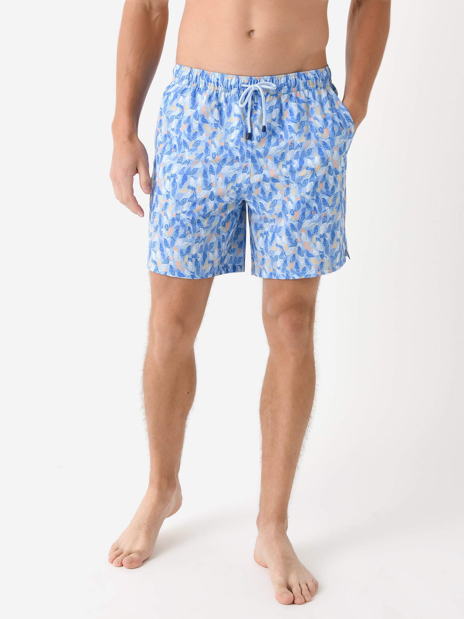 Peter Millar Crown Crafted Men's Parrot Talk Swim Trunk - Saint Bernard