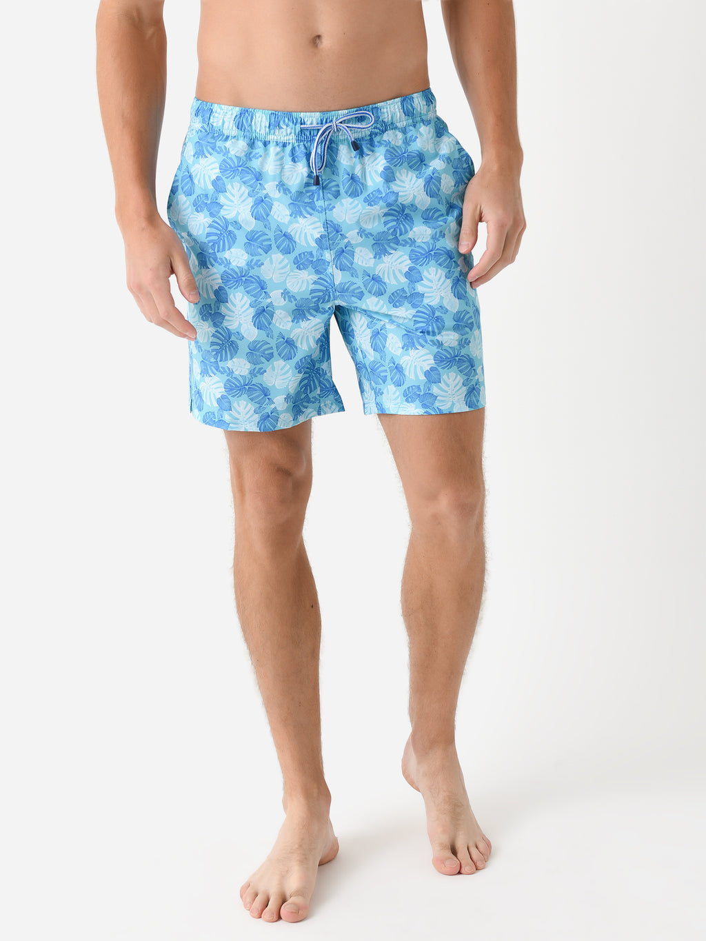 Peter Millar Crown Men's Linework Monstera Swim Trunk - Saint Bernard