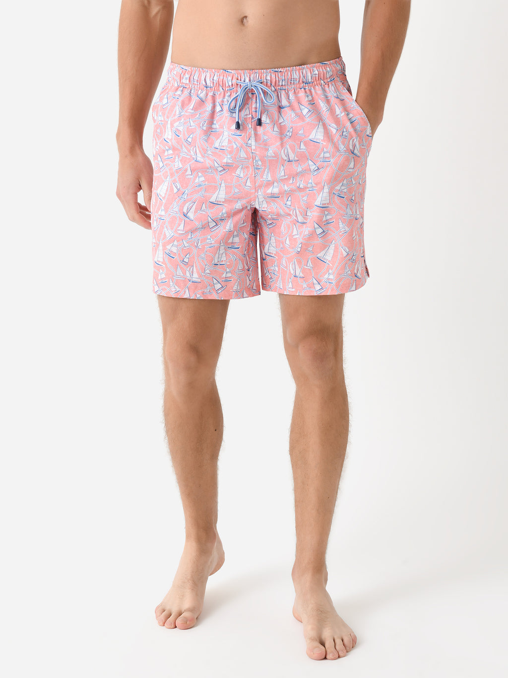 Peter Millar Crown Men's Boats And Ropes Swim Trunk - Saint Bernard