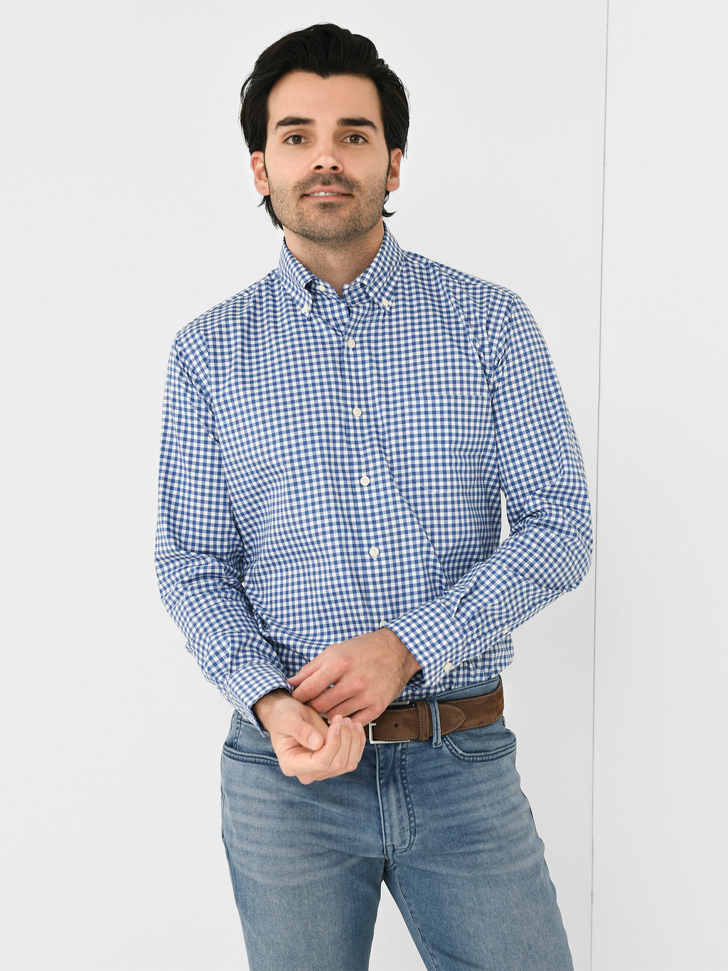 Peter Millar Crown Lite Men's Trenton Sport Shirt - Saint Bernard