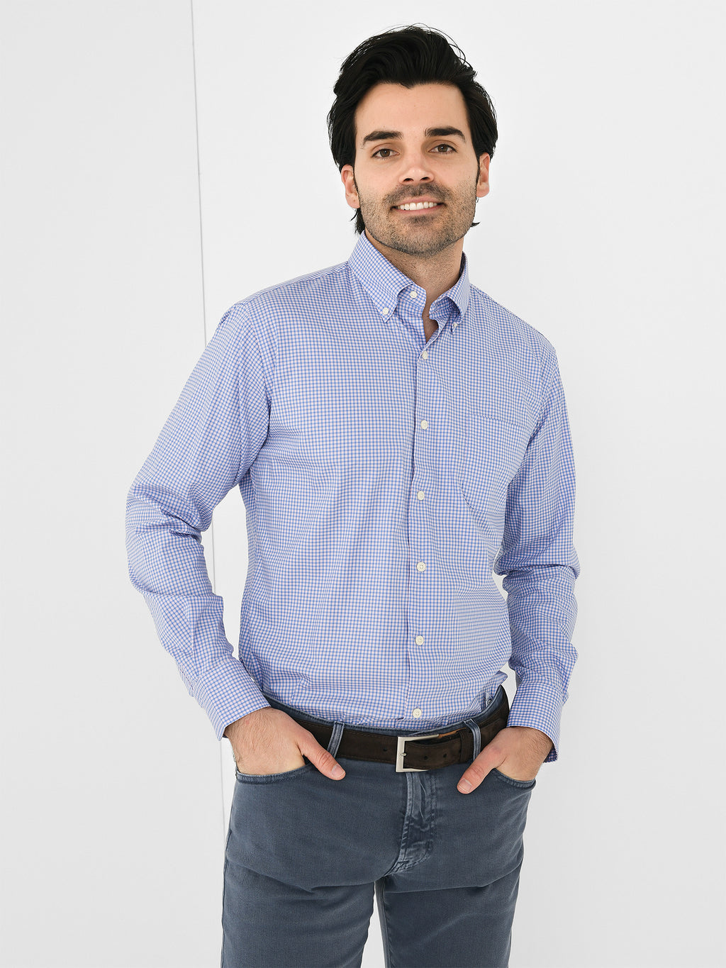 Peter Millar Crown Men's Winthrop Crown Lite Cotton-Stretch Sport Shirt - Saint Bernard