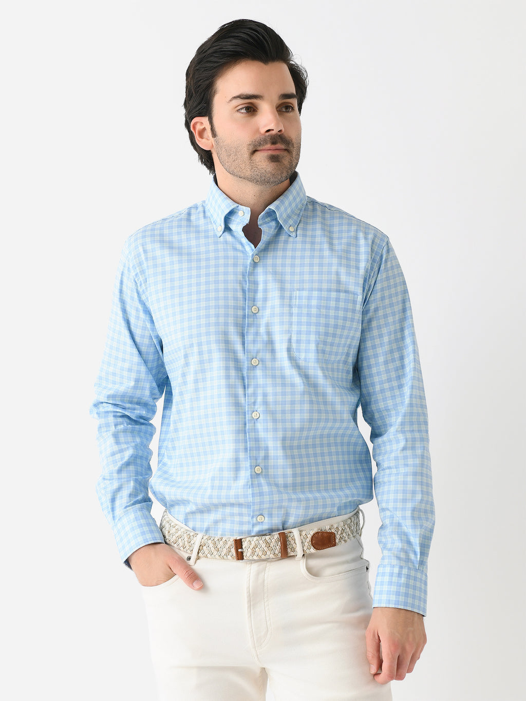 Peter Millar Crown Men's Bethel Crown Lite Cotton-Stretch Sport Shirt - Saint Bernard