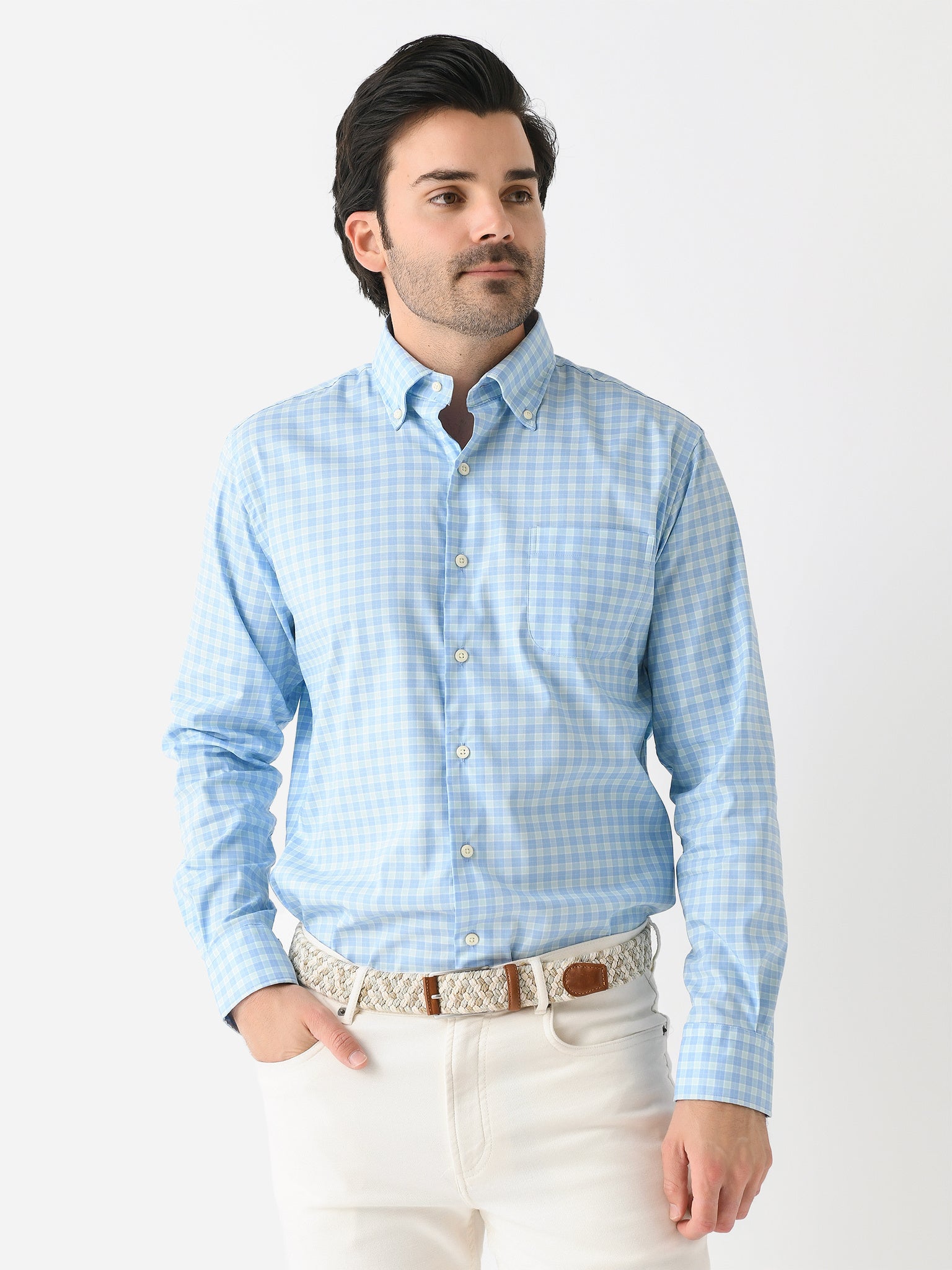 Peter Millar Crown Men's Bethel Crown Lite Cotton-Stretch Sport Shirt - Saint Bernard