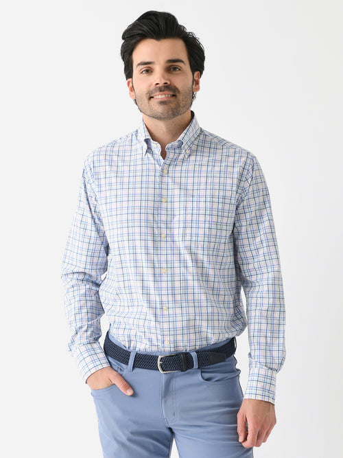 Peter Millar Crown Men's Roxbury Performance Poplin Sport Shirt