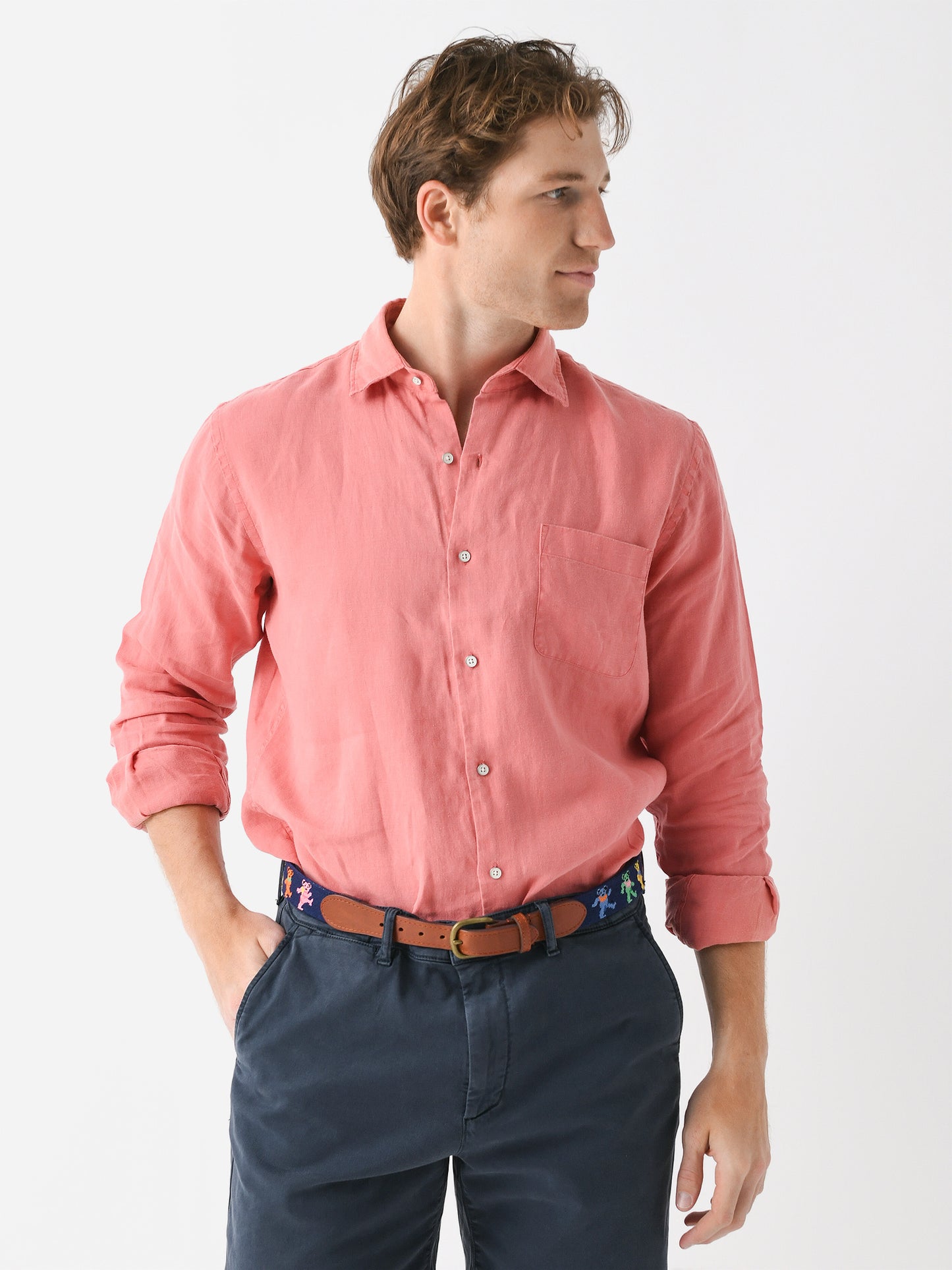 Peter Millar Crown Men's Coastal Garment Dyed Linen Sport Shirt