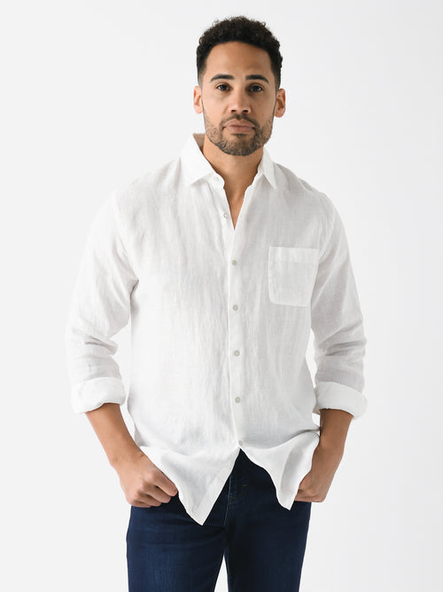 Peter Millar Crown Men's Coastal Garment Dyed Linen Sport Shirt