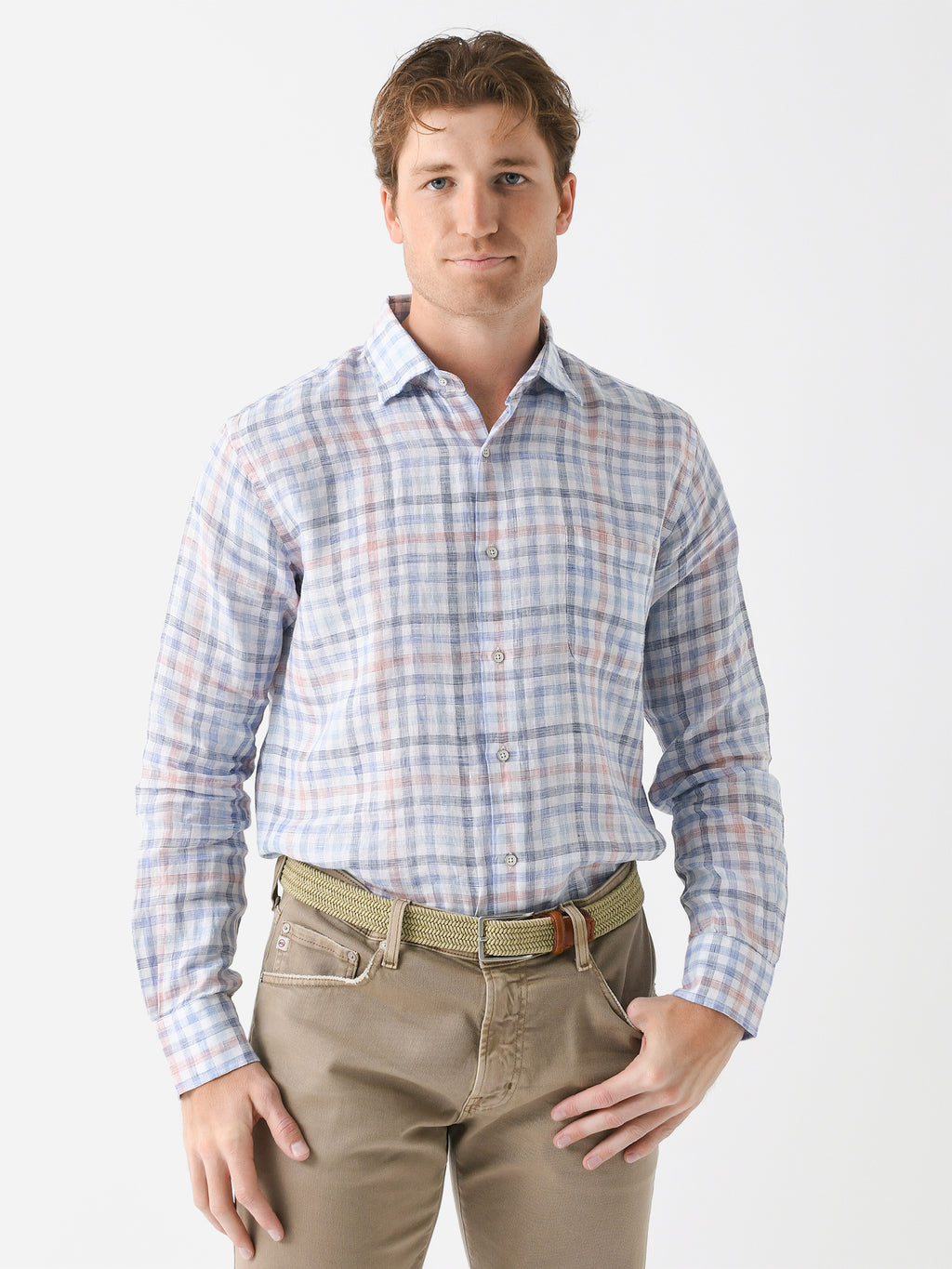 Peter Millar Crown Men's Breakwater Linen Sport Shirt - Saint Bernard