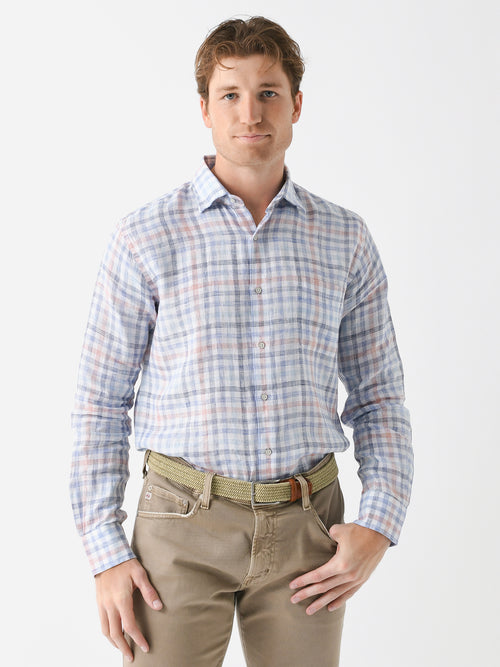 Peter Millar Crown Men's Breakwater Linen Sport Shirt