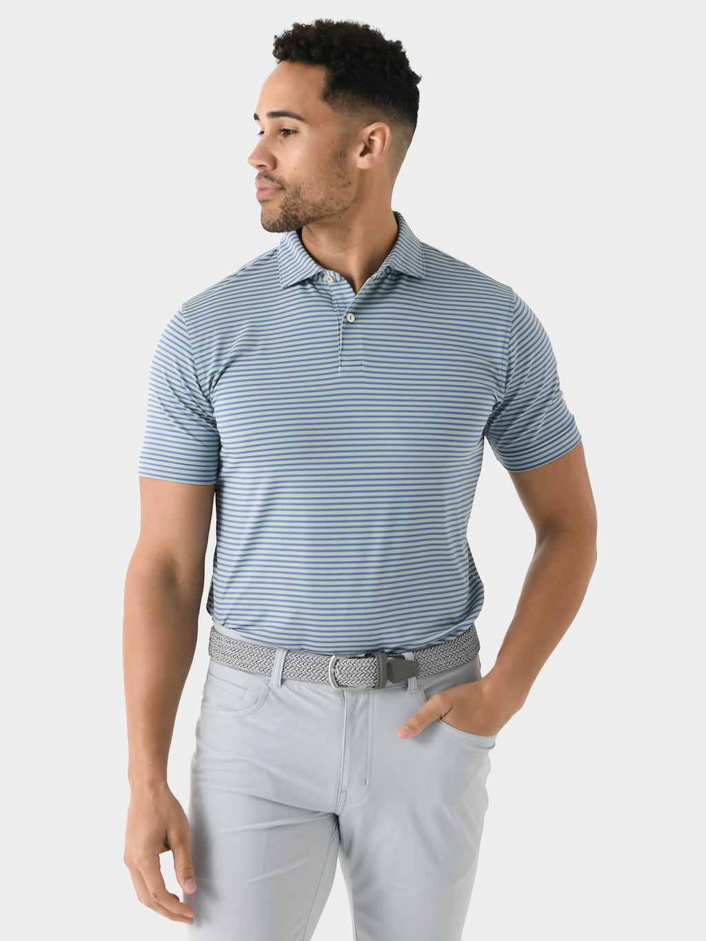 Peter Millar Crown Crafted Men's Sawyer Performance Jersey Polo - Saint Bernard