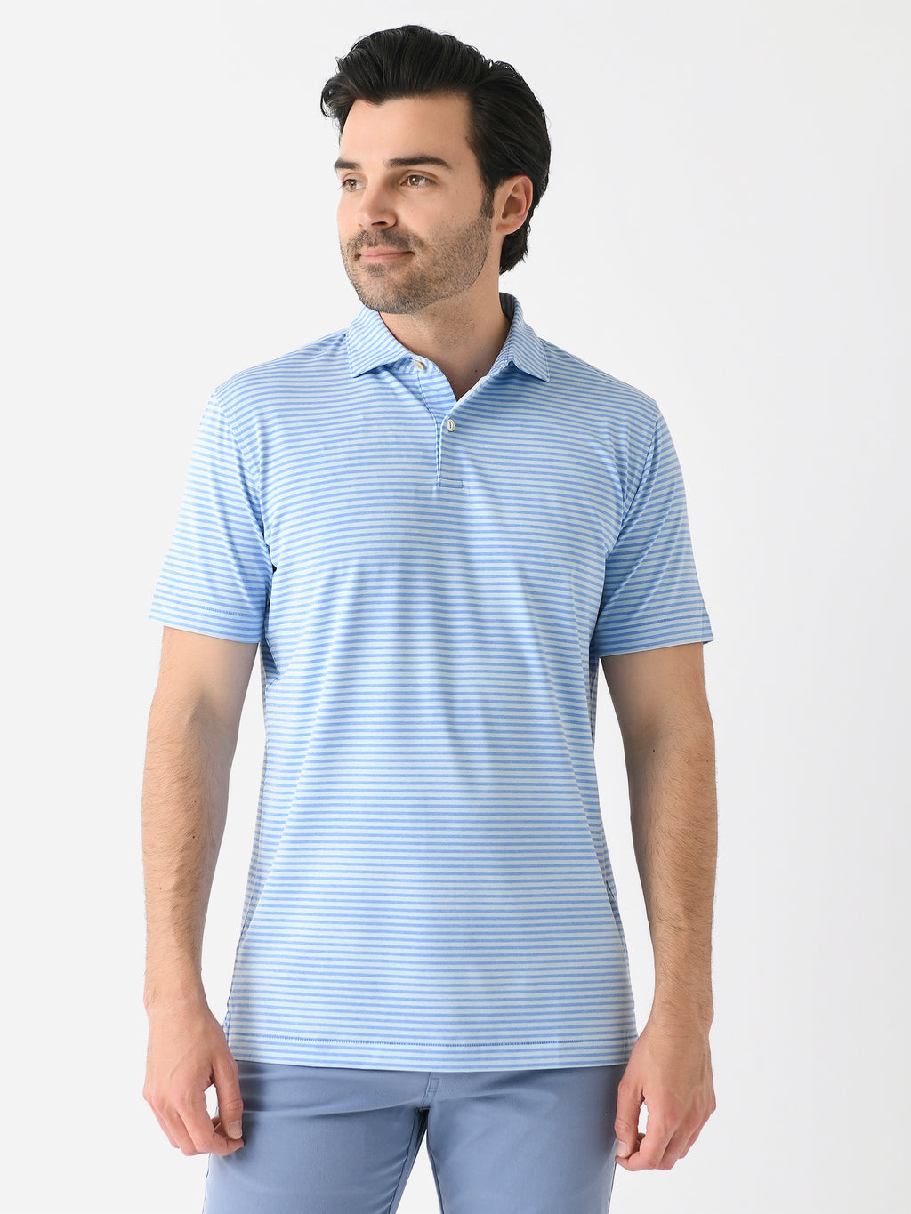 Peter Millar Crown Crafted Men's Sawyer Performance Jersey Polo - Saint Bernard