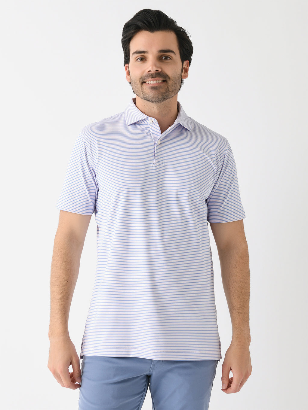 Peter Millar Crown Crafted Men's Ambrose Performance Jersey Polo - Saint Bernard