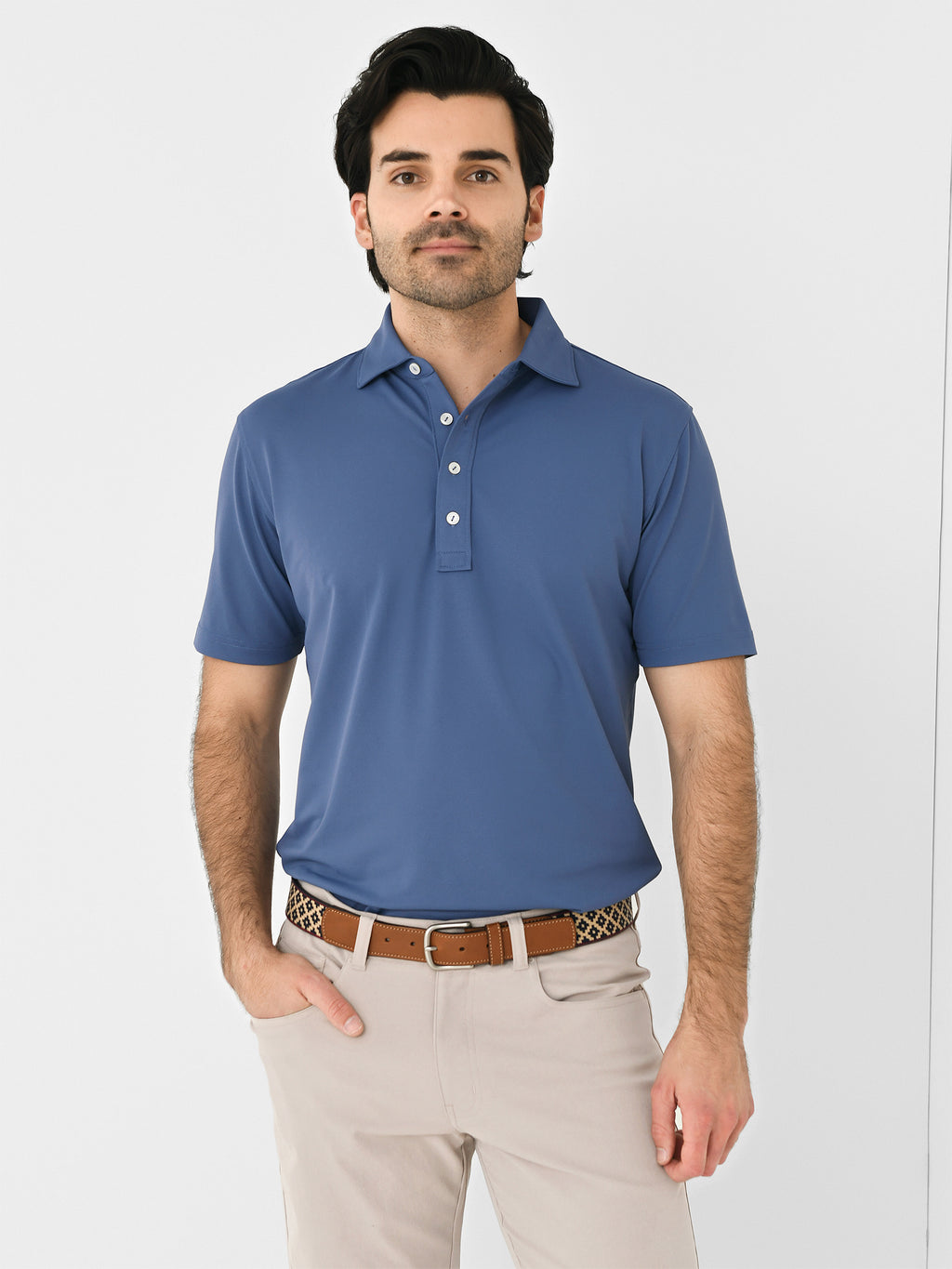 Peter Millar Crown Crafted Men's Soul Performance Mesh Polo - Saint Bernard